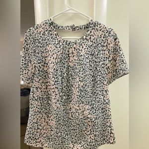 Pink and Grey Leopard Blouse